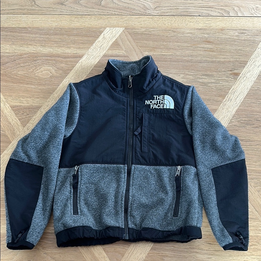 The North Face Kids Gray and Black Denali Fleece